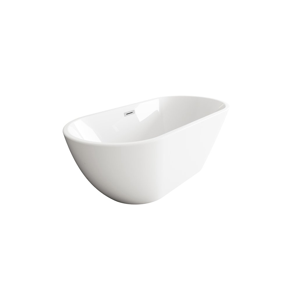 67 inch Bathtub in Glossy White with Chrome Trim. Picture 5