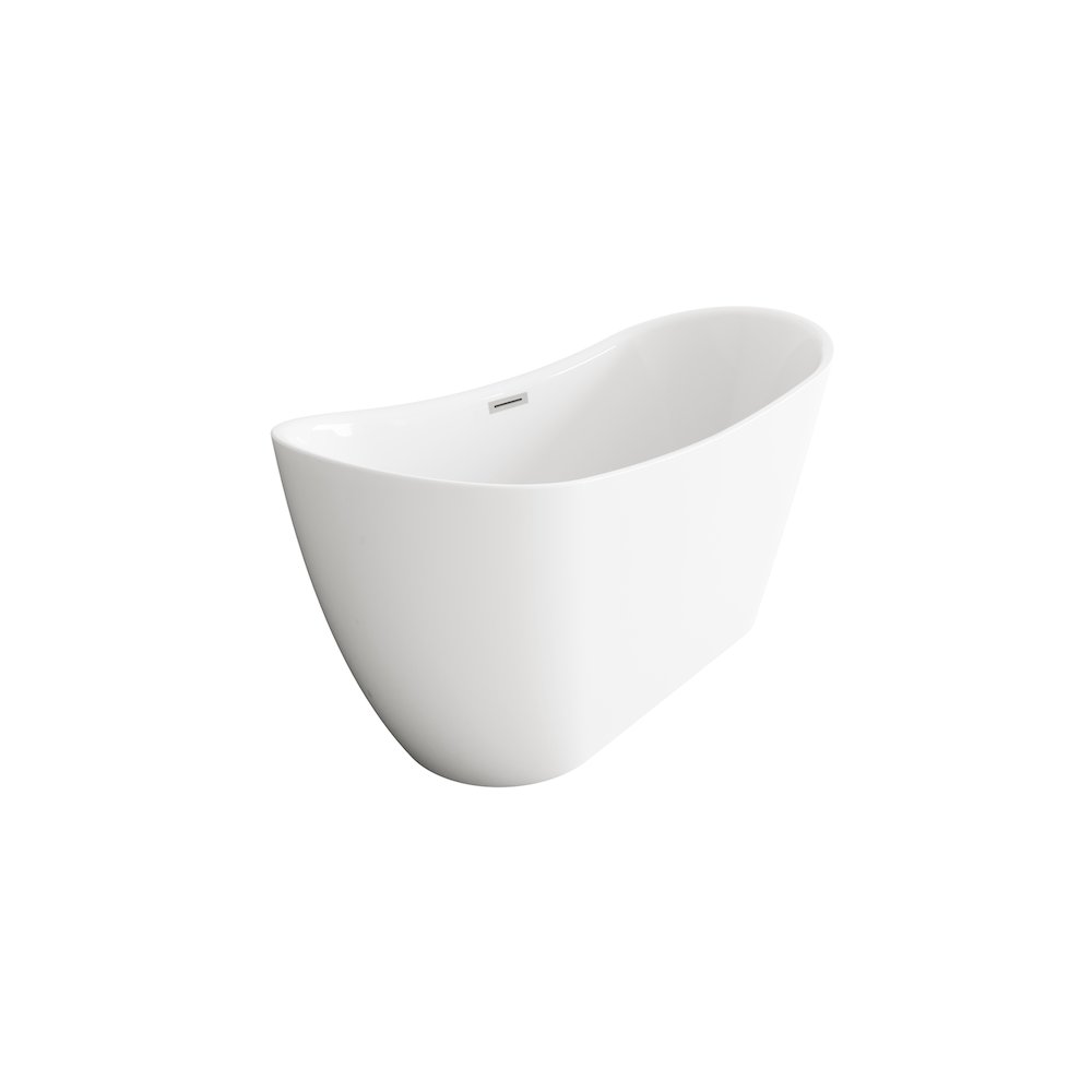59 inch Bathtub in Glossy White with Brushed Nickel Trim. Picture 5