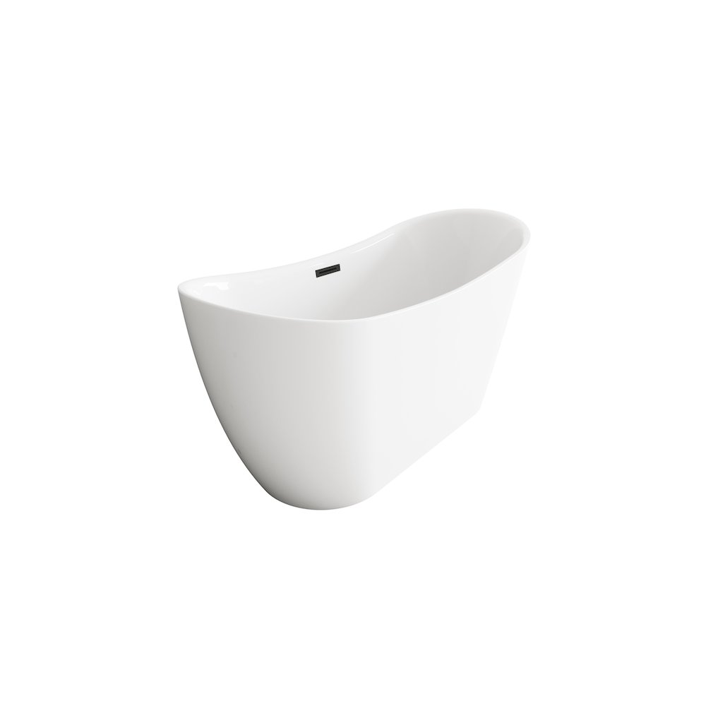 59 inch Bathtub in Glossy White with Matte Black Trim. Picture 5