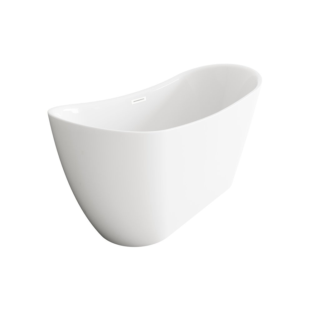 59 inch Bathtub in Glossy White with Polished White Trim. Picture 5