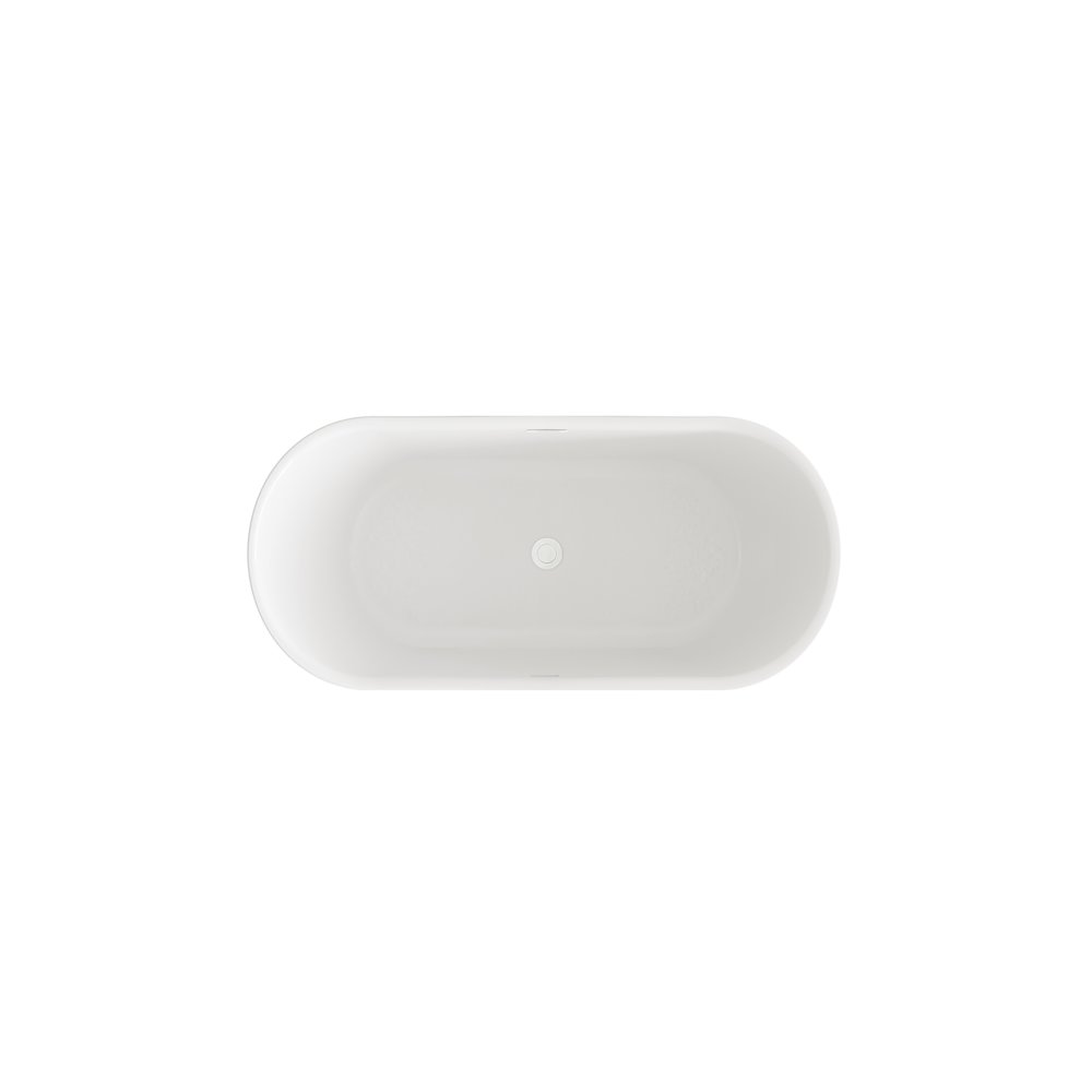 59 inch Bathtub in Glossy White with Polished White Trim. Picture 6