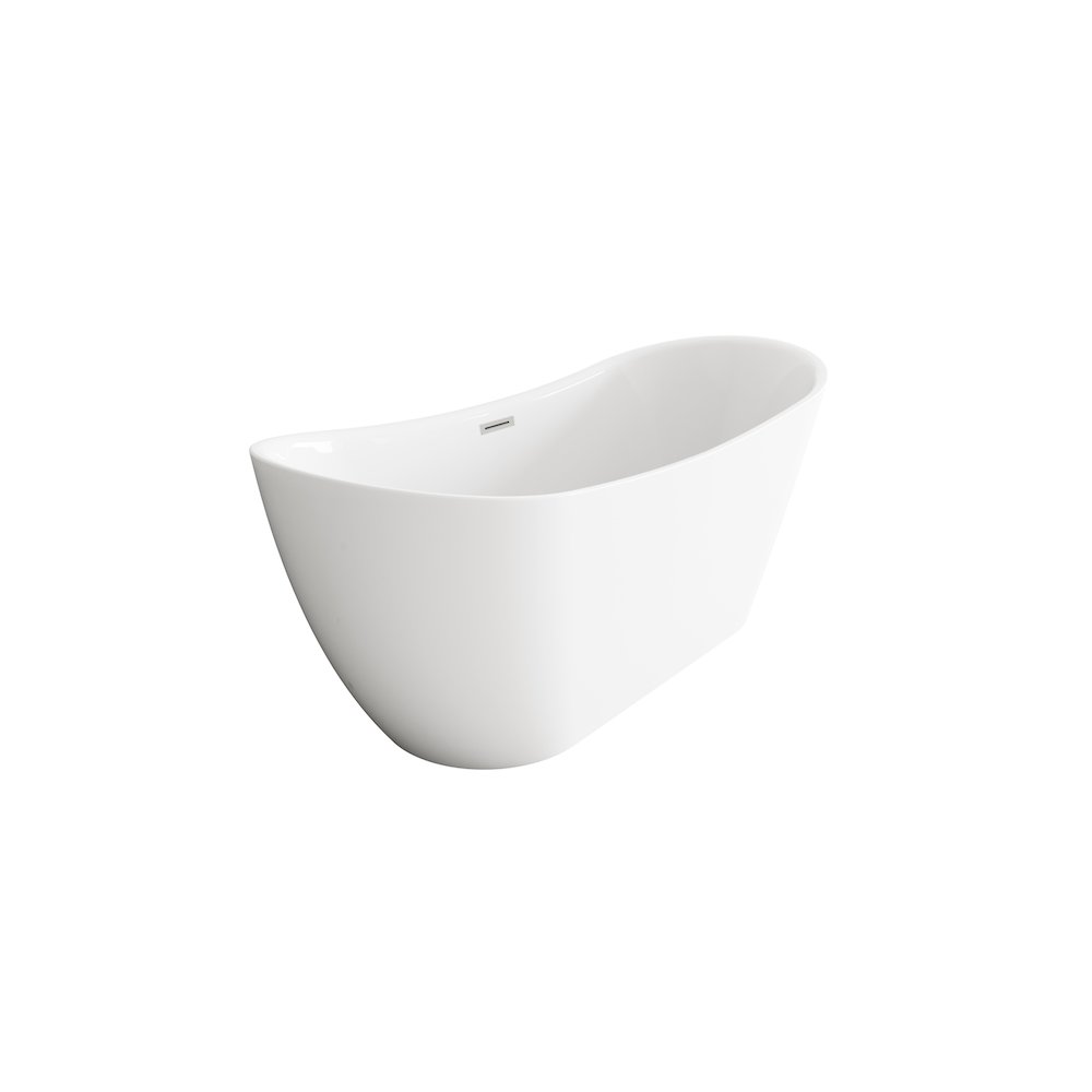67 inch Bathtub in Glossy White with Brushed Nickel Trim. Picture 5