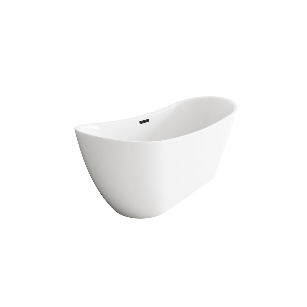 67 inch Bathtub in Glossy White with Matte Black Trim. Picture 5