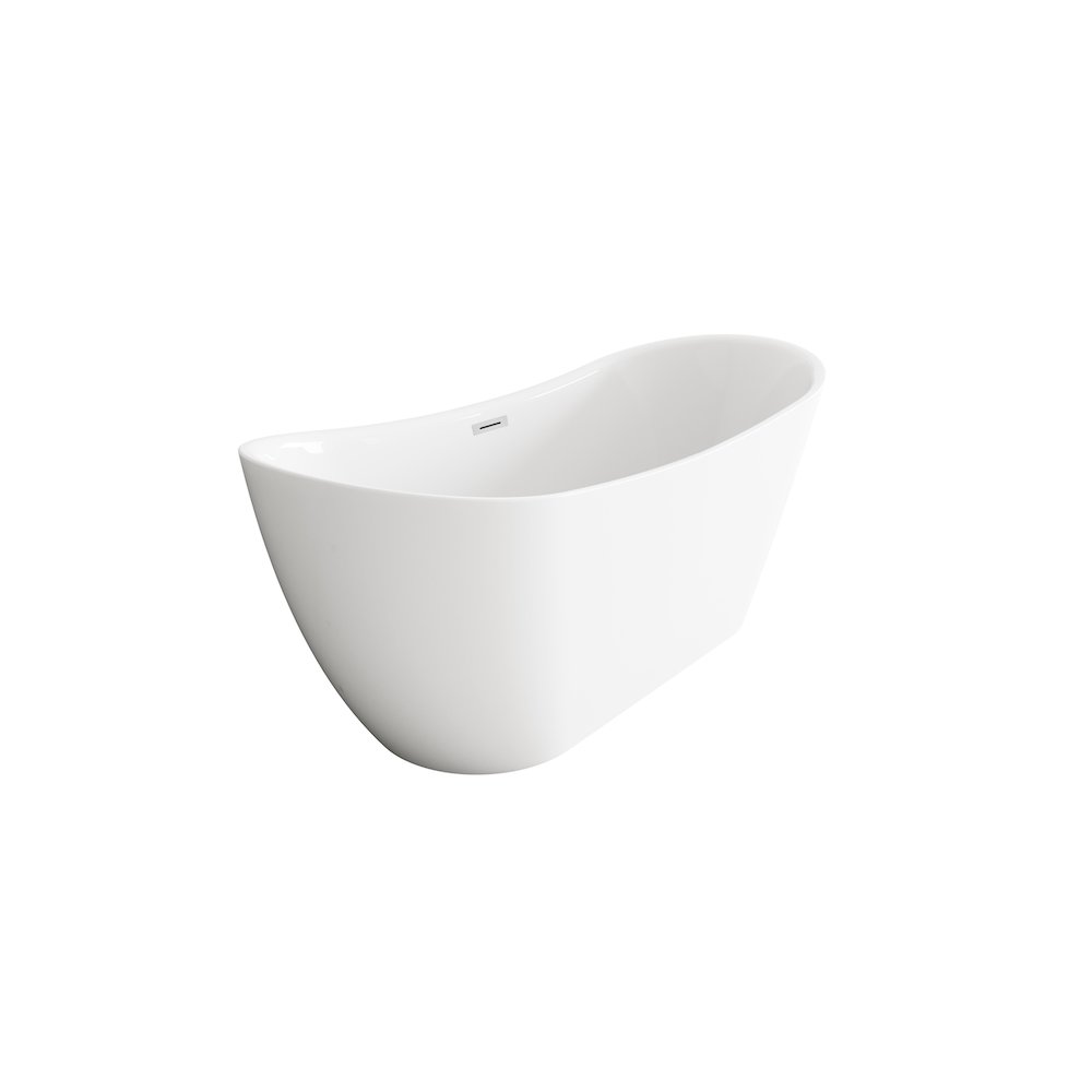 67 inch Bathtub in Glossy White with Chrome Trim. Picture 5