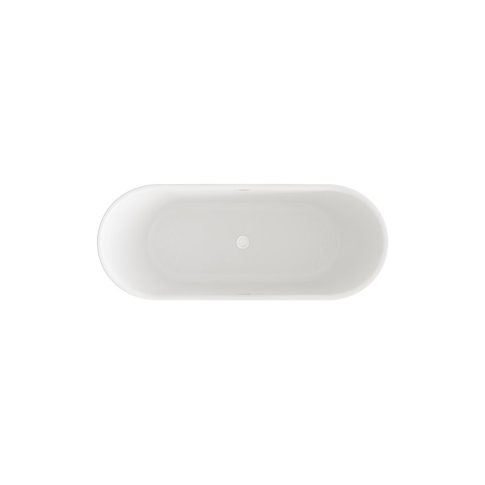 67 inch Bathtub in Glossy White with Polished White Trim. Picture 6