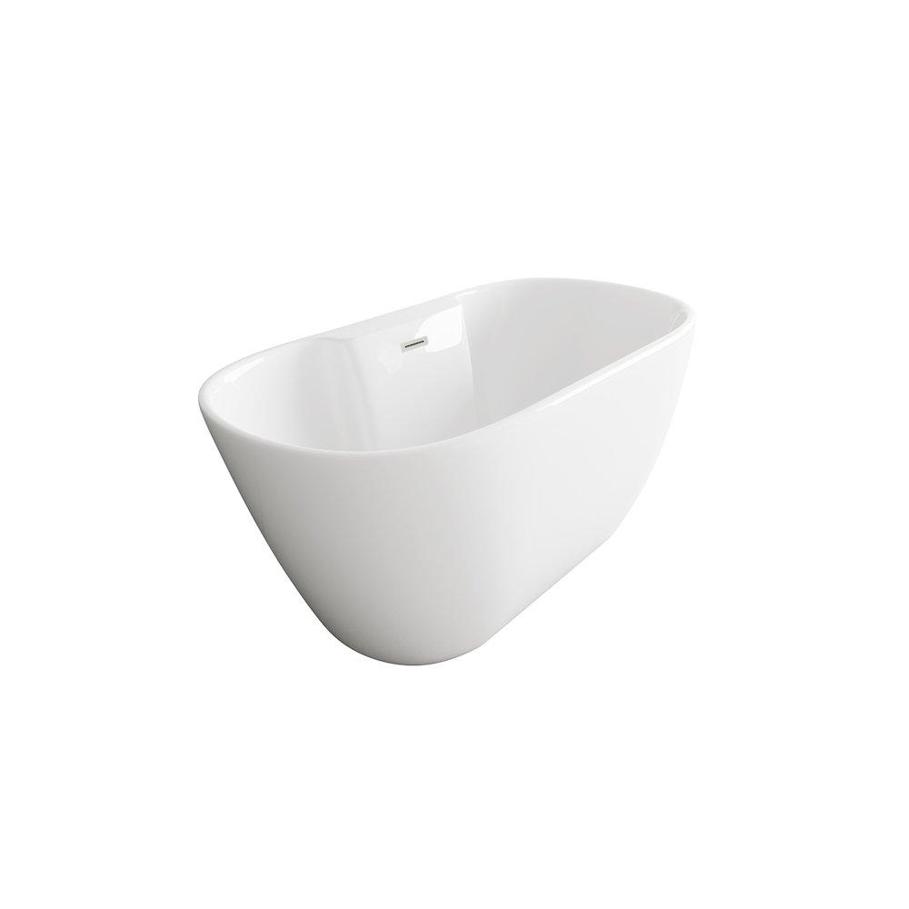59 inch Bathtub in Glossy White with Brushed Nickel Trim. Picture 5