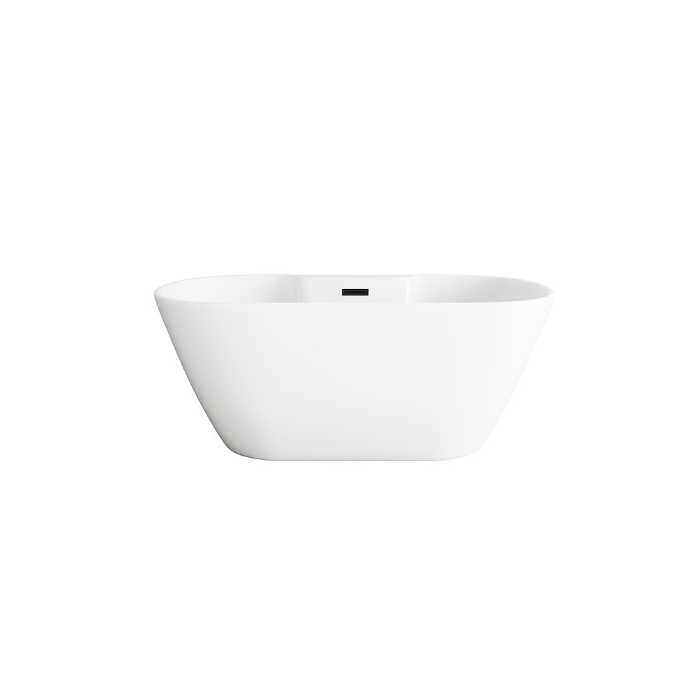 59 inch Bathtub in Glossy White with Matte Black Trim. Picture 1