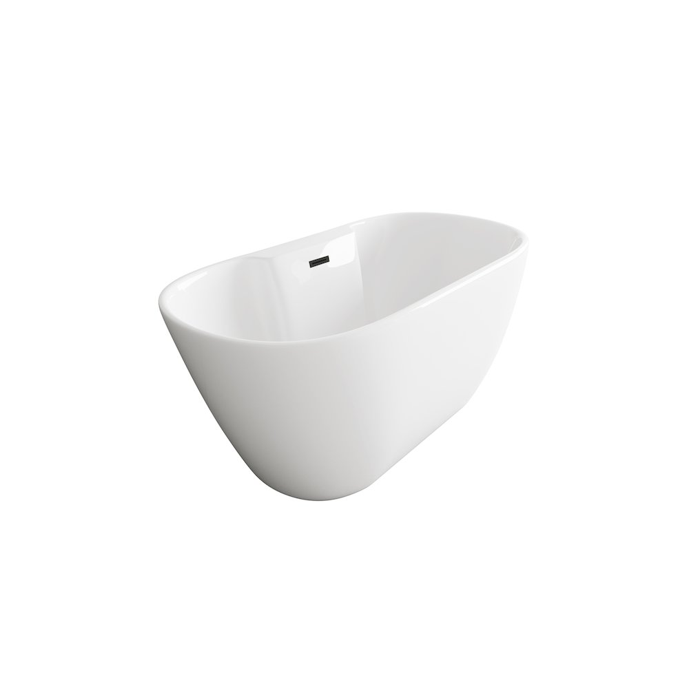 59 inch Bathtub in Glossy White with Matte Black Trim. Picture 5