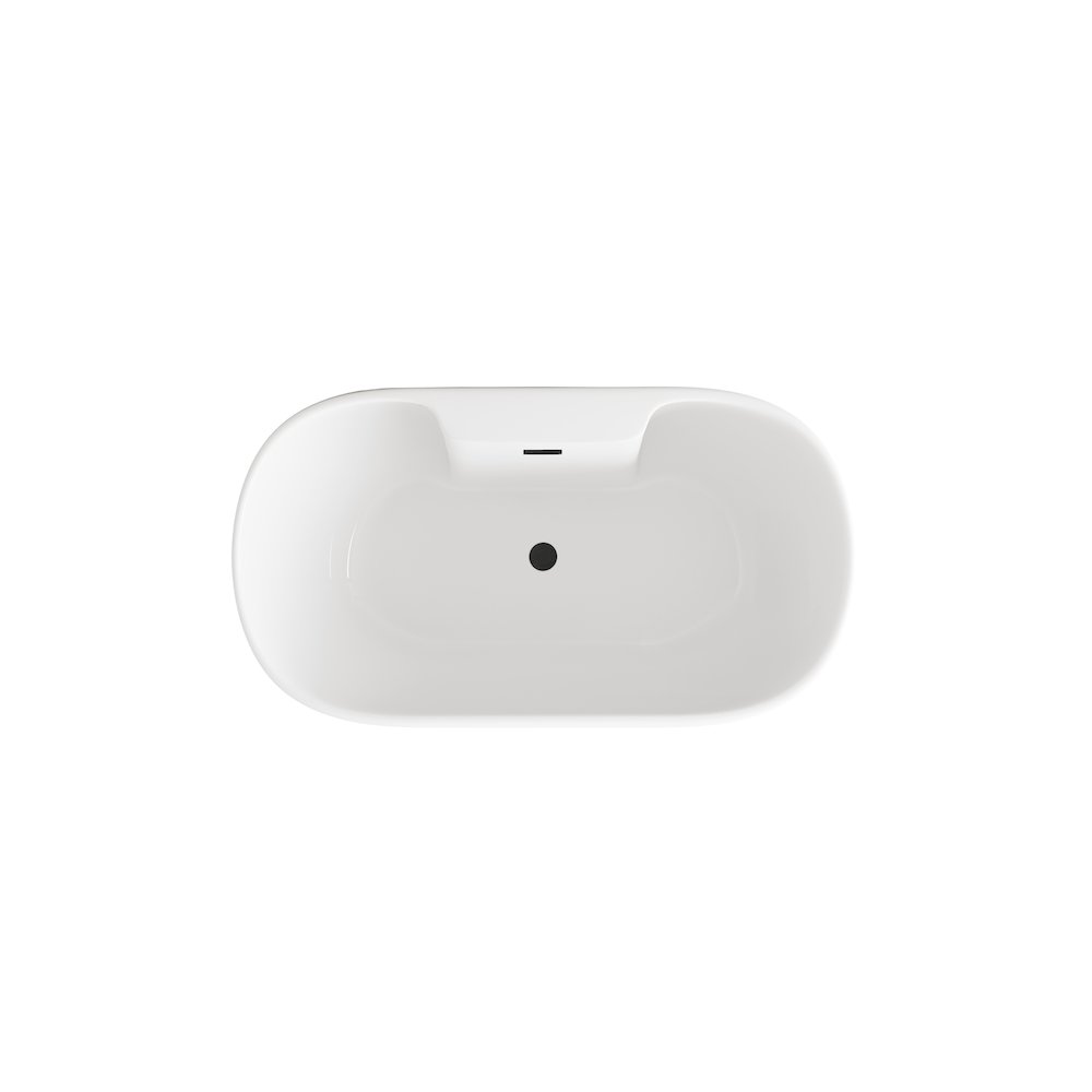 59 inch Bathtub in Glossy White with Matte Black Trim. Picture 6