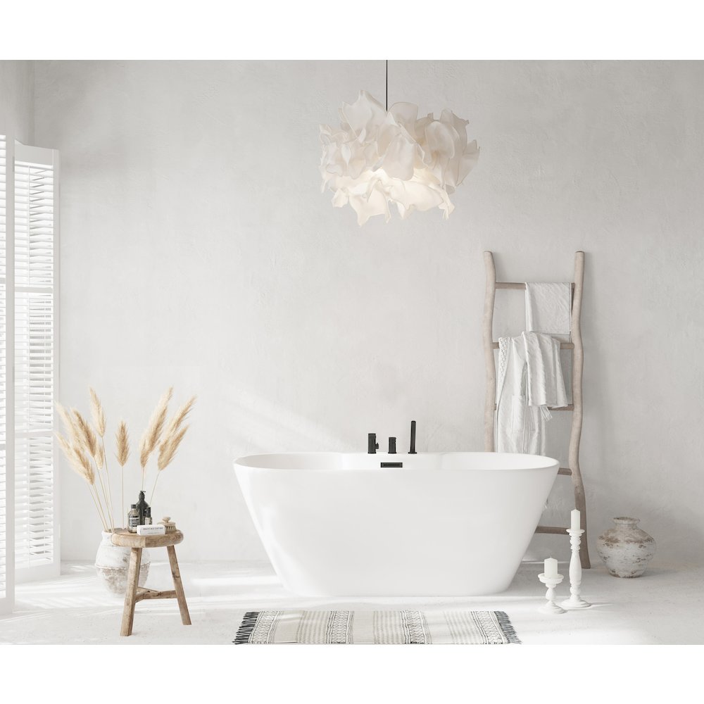 59 inch Bathtub in Glossy White with Matte Black Trim. Picture 9