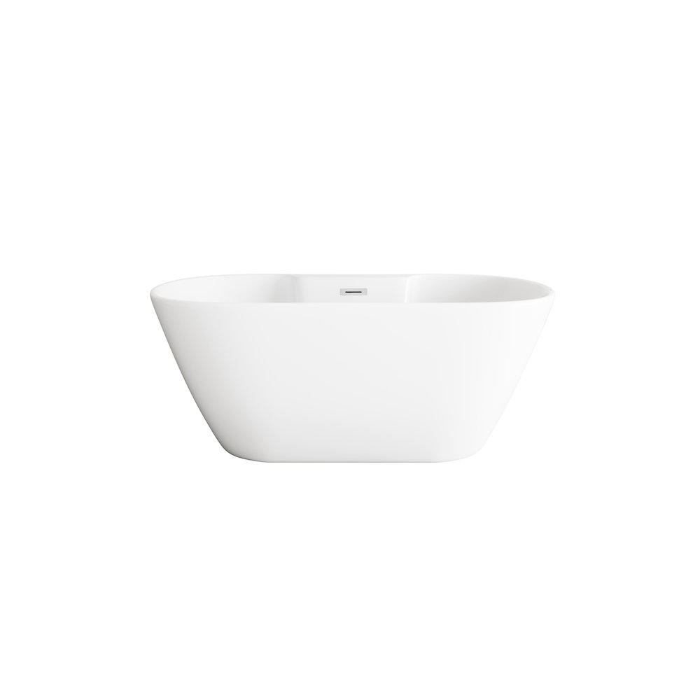 59 inch Bathtub in Glossy White with Chrome Trim. Picture 1