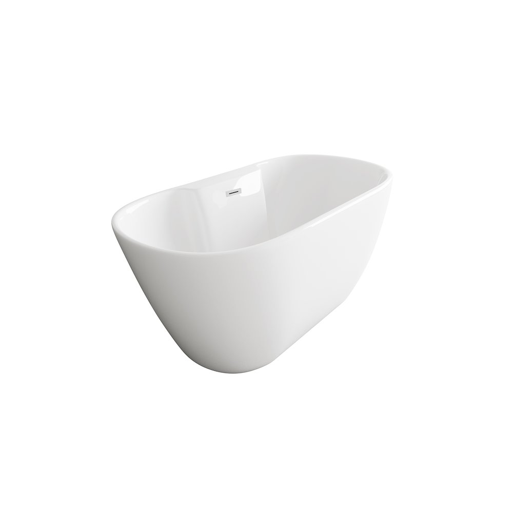 59 inch Bathtub in Glossy White with Chrome Trim. Picture 5