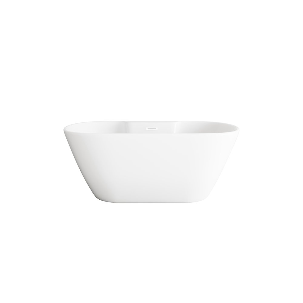 59 inch Bathtub in Glossy White with Polished White Trim. Picture 1