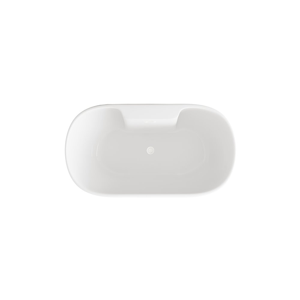 59 inch Bathtub in Glossy White with Polished White Trim. Picture 6