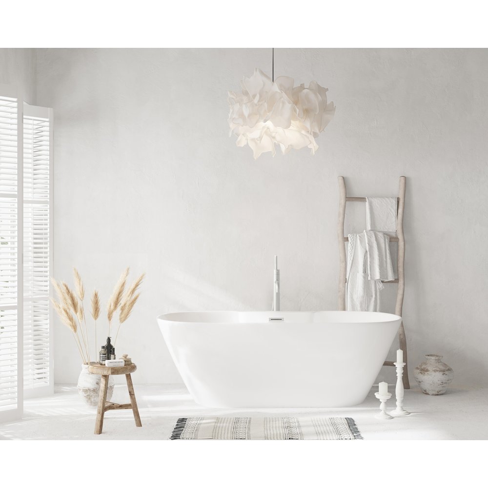 67 inch Bathtub in Glossy White with Brushed Nickel Trim. Picture 2