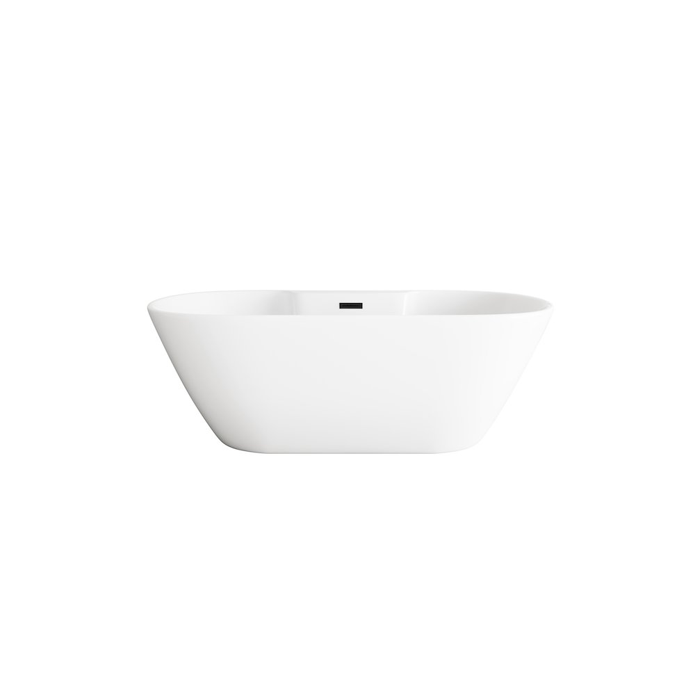 67 inch Bathtub in Glossy White with Matte Black Trim. Picture 1