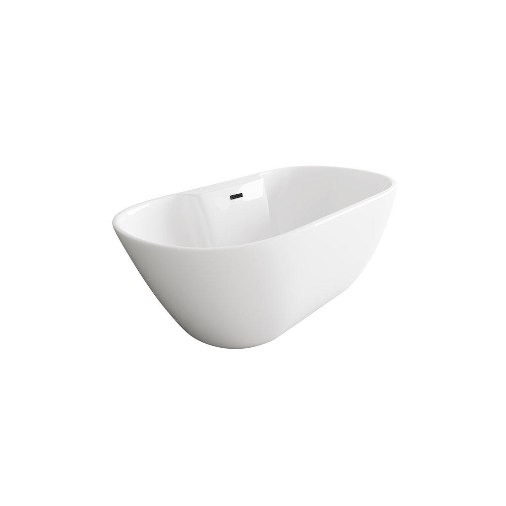 67 inch Bathtub in Glossy White with Matte Black Trim. Picture 5