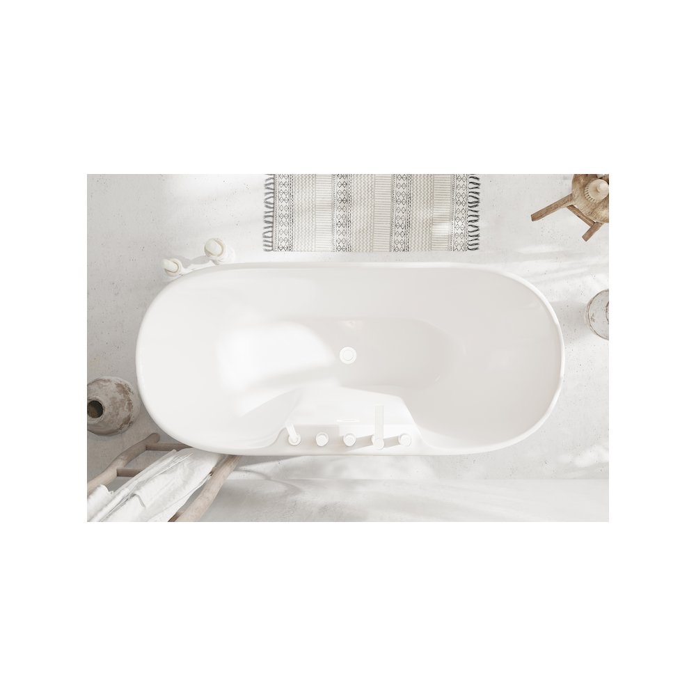 67 inch Bathtub in Glossy White with Polished White Trim. Picture 11