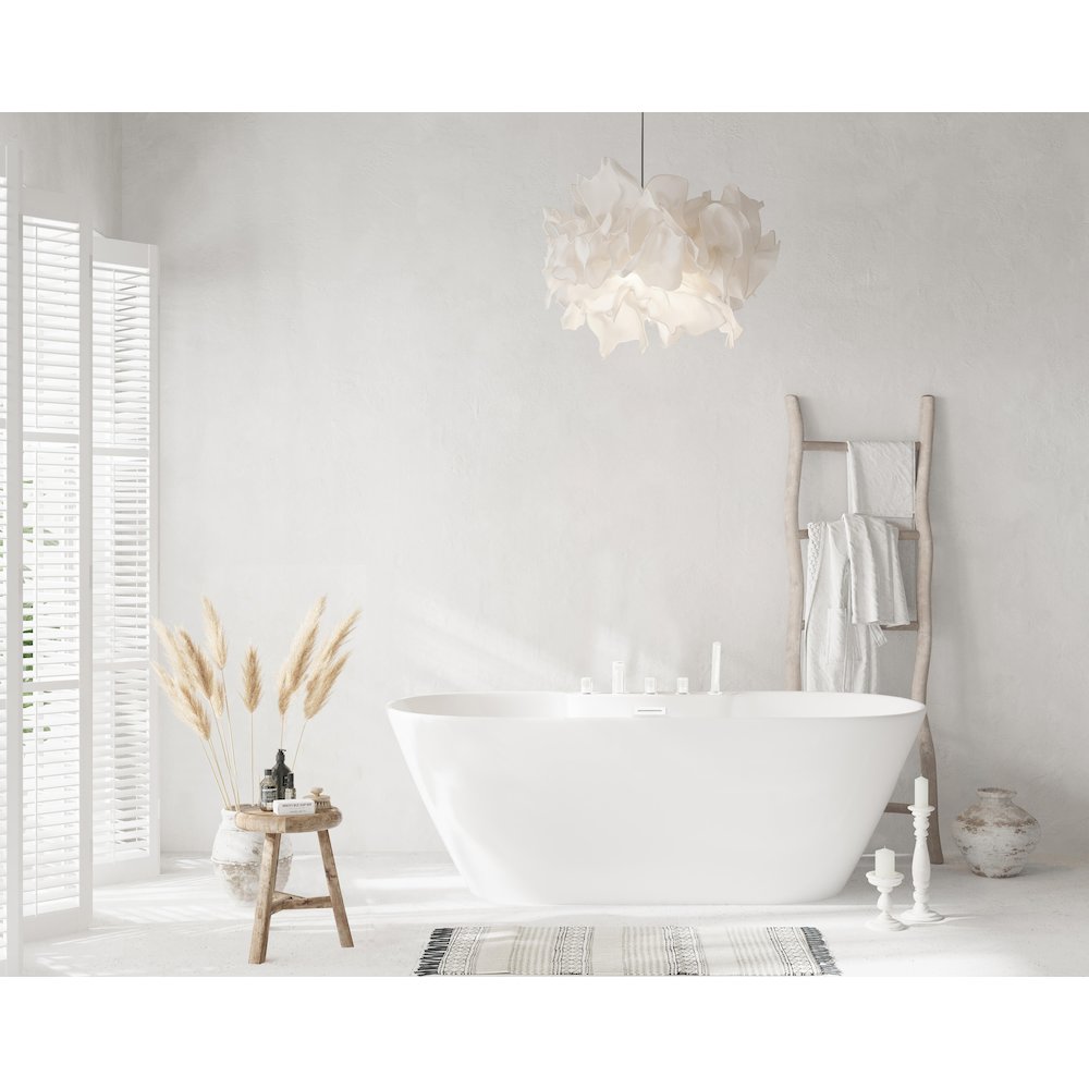 67 inch Bathtub in Glossy White with Polished White Trim. Picture 9