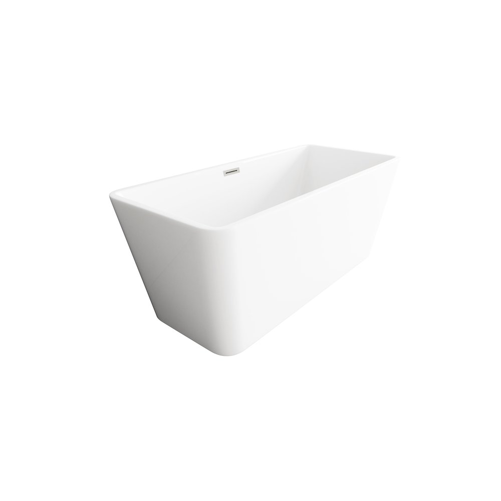 59 inch Bathtub in Glossy White with Brushed Nickel Trim. Picture 5