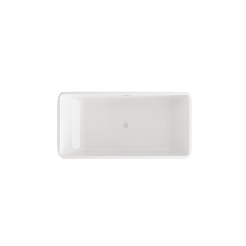59 inch Bathtub in Glossy White with Brushed Nickel Trim. Picture 6