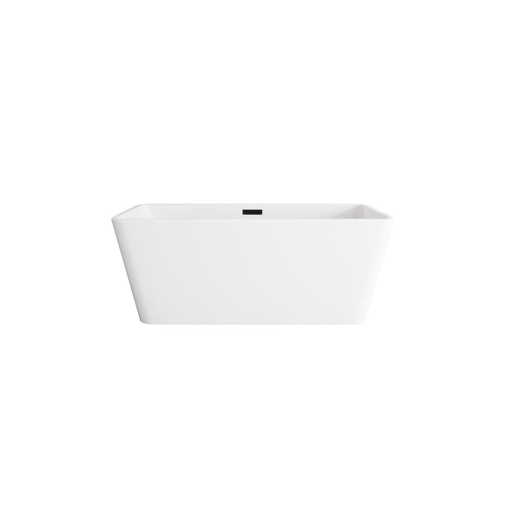 59 inch Bathtub in Glossy White with Matte Black Trim. Picture 1