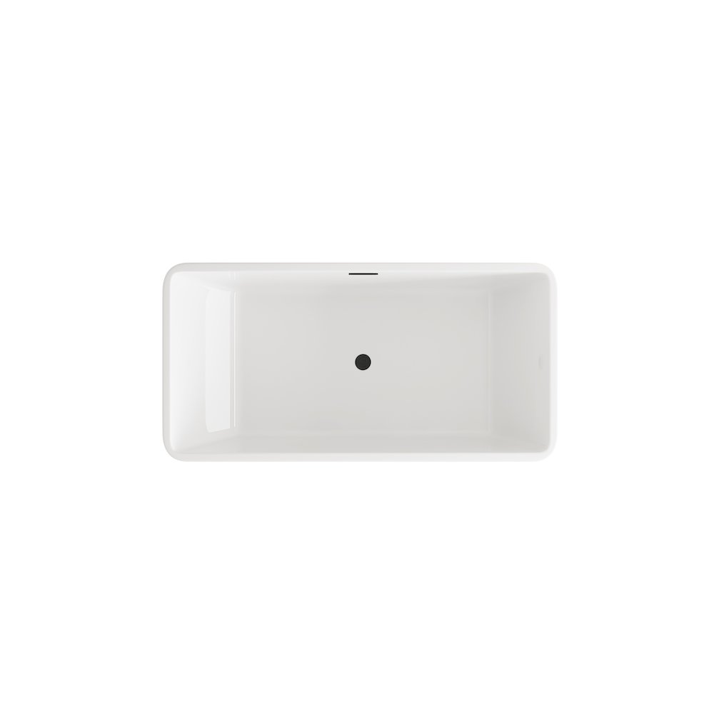 59 inch Bathtub in Glossy White with Matte Black Trim. Picture 6