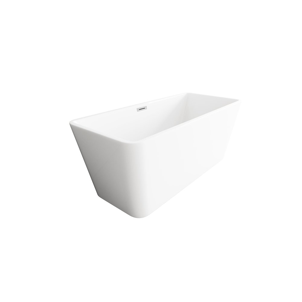 59 inch Bathtub in Glossy White with Chrome Trim. Picture 5