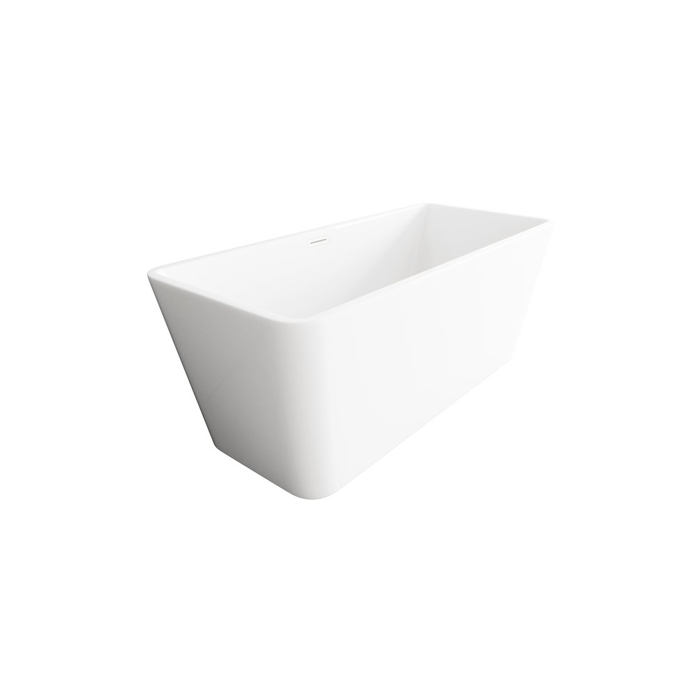 59 inch Bathtub in Glossy White with Polished White Trim. Picture 5
