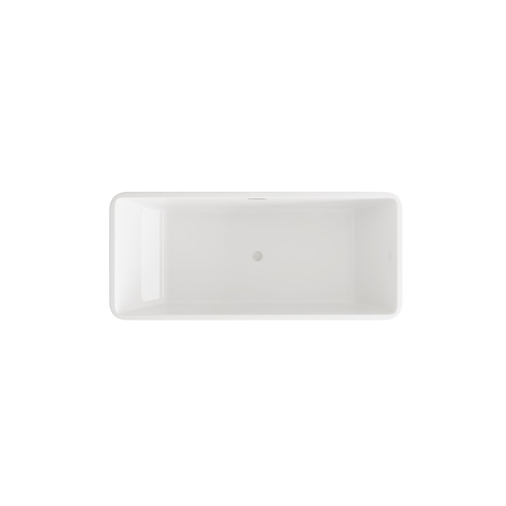 67 inch Bathtub in Glossy White with Brushed Nickel Trim. Picture 6