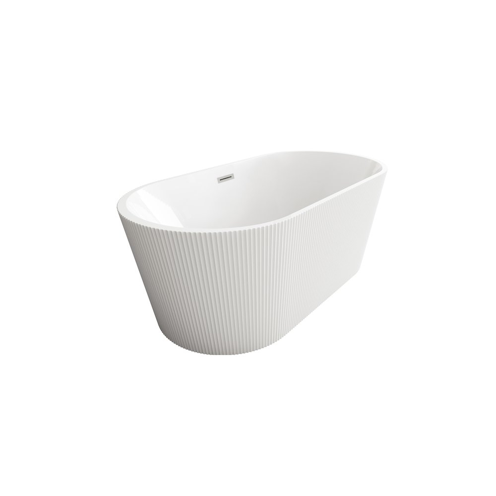 59 inch Bathtub in Glossy White with Brushed Nickel Trim. Picture 5