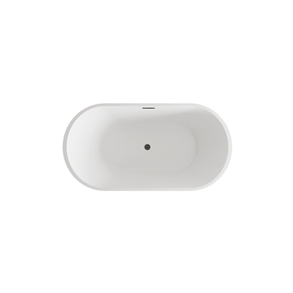 59 inch Bathtub in Glossy White with Matte Black Trim. Picture 6