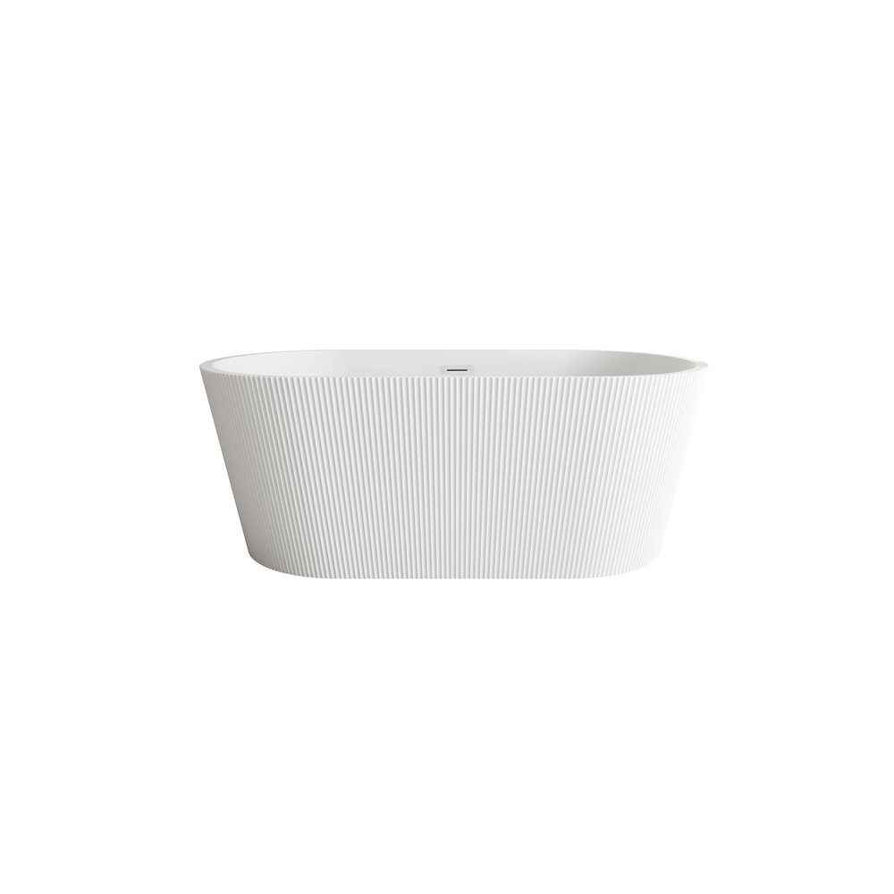 59 inch Bathtub in Glossy White with Chrome Trim. Picture 1