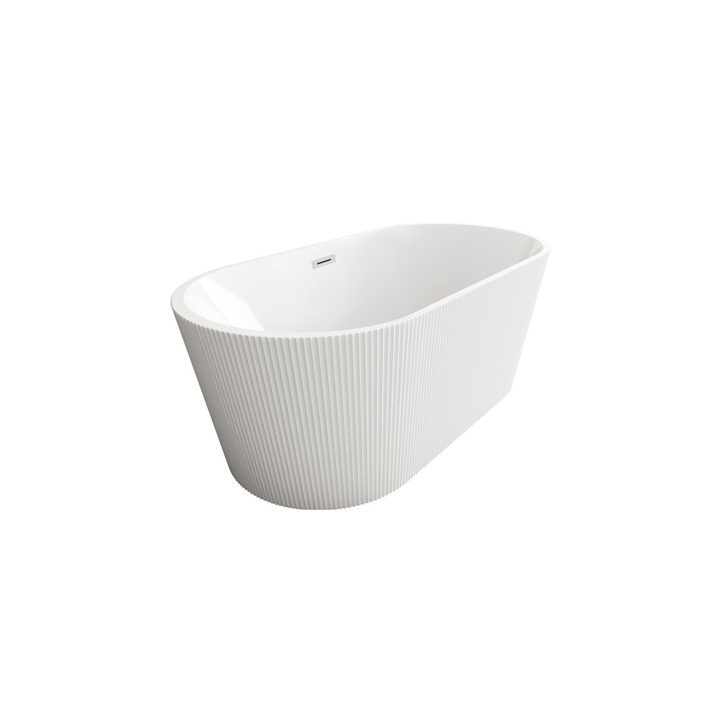 59 inch Bathtub in Glossy White with Chrome Trim. Picture 5