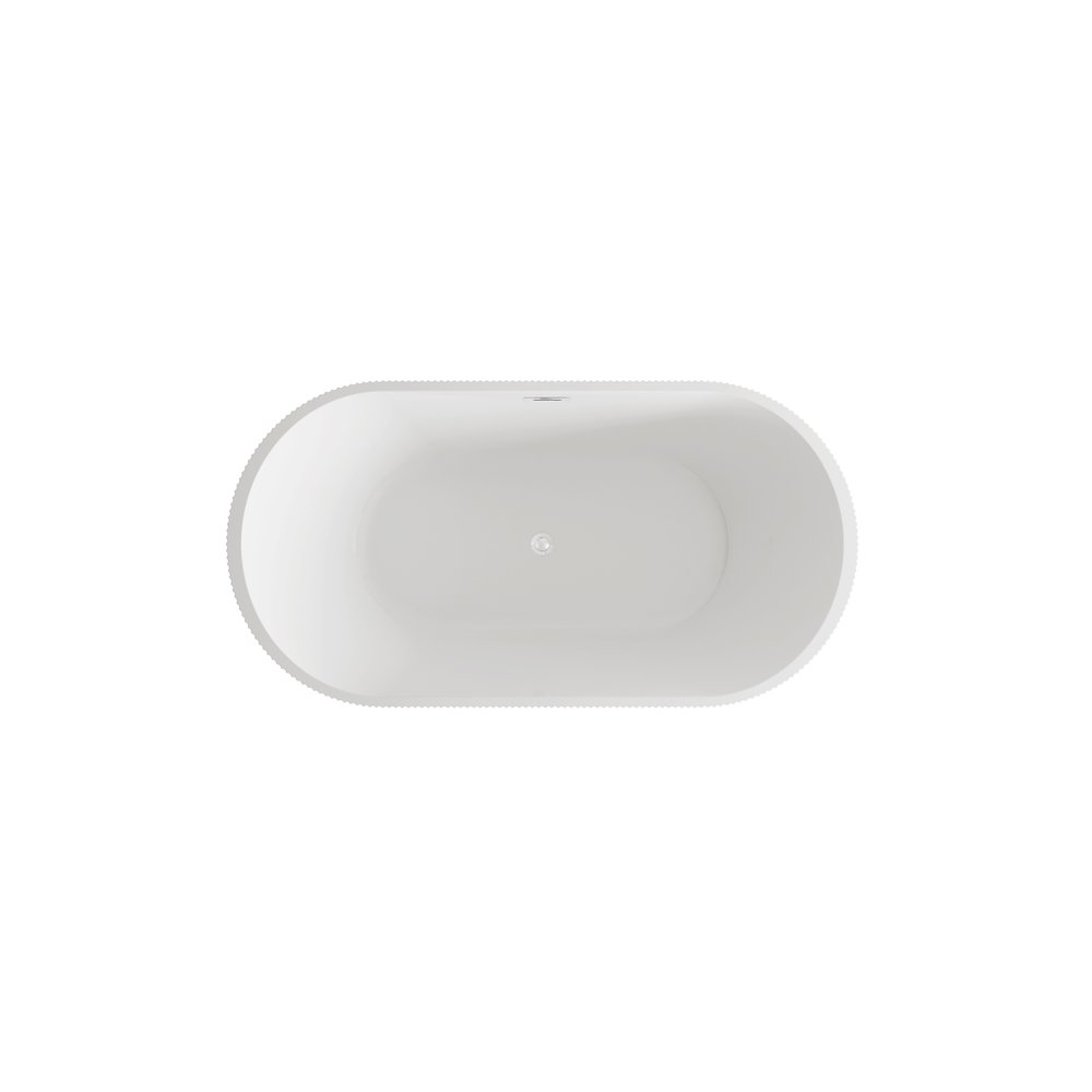 59 inch Bathtub in Glossy White with Chrome Trim. Picture 6