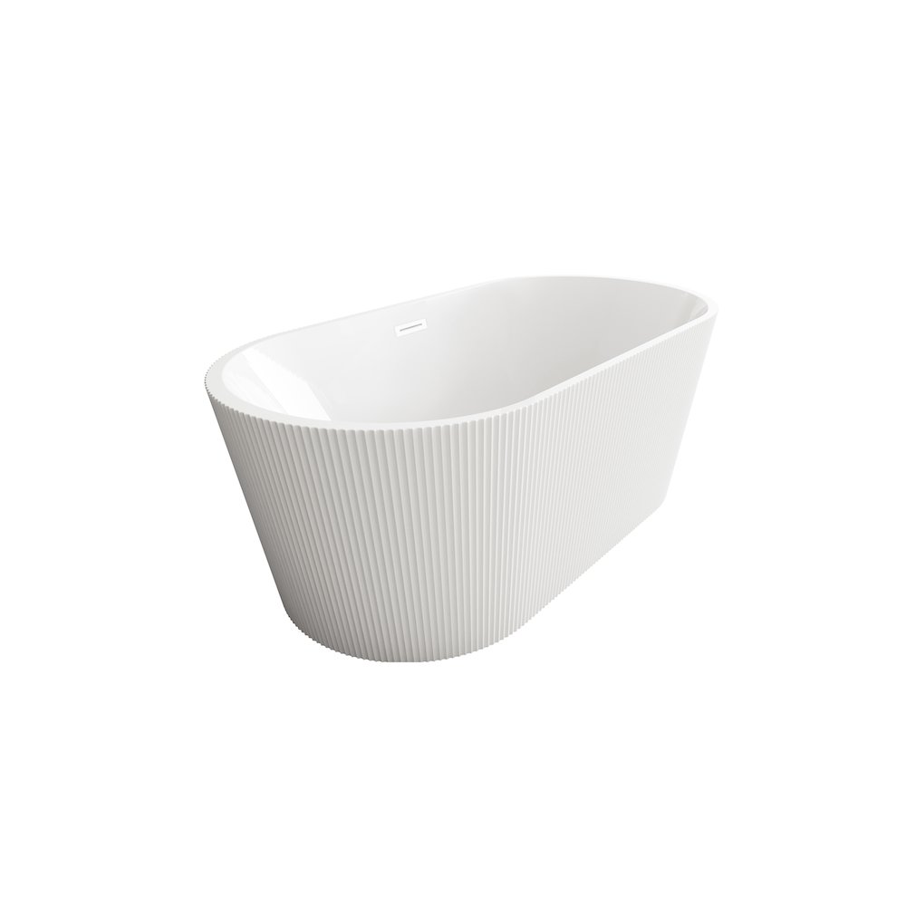 59 inch Bathtub in Glossy White with Polished White Trim. Picture 5