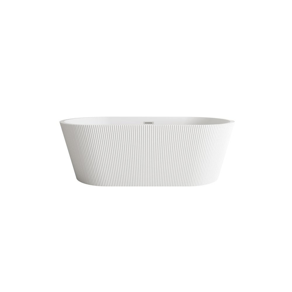 67 inch Bathtub in Glossy White with Brushed Nickel Trim. Picture 1