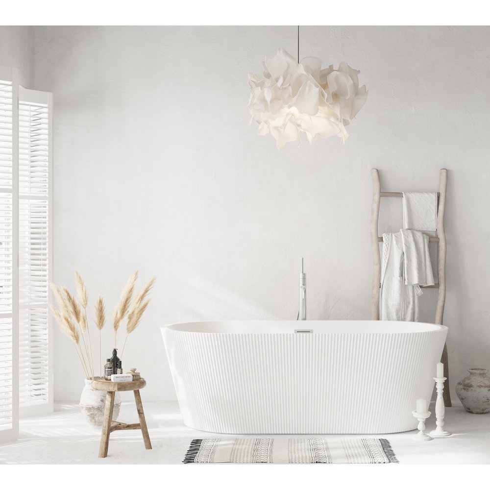 67 inch Bathtub in Glossy White with Brushed Nickel Trim. Picture 2