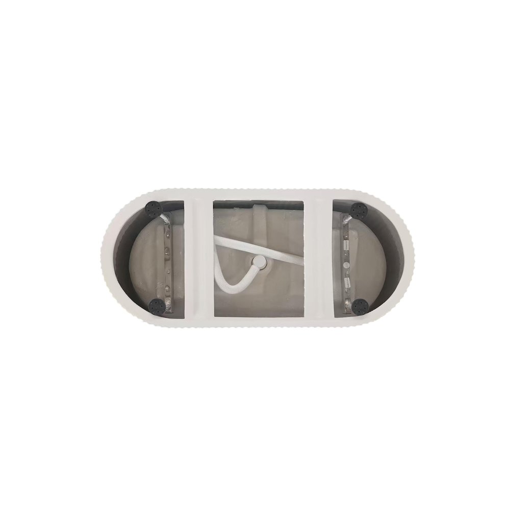 67 inch Bathtub in Glossy White with Brushed Nickel Trim. Picture 7