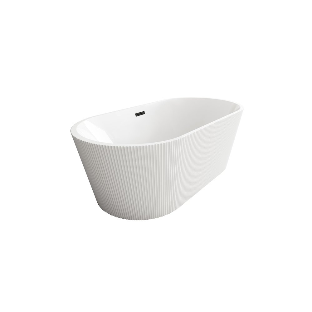 67 inch Bathtub in Glossy White with Matte Black Trim. Picture 5
