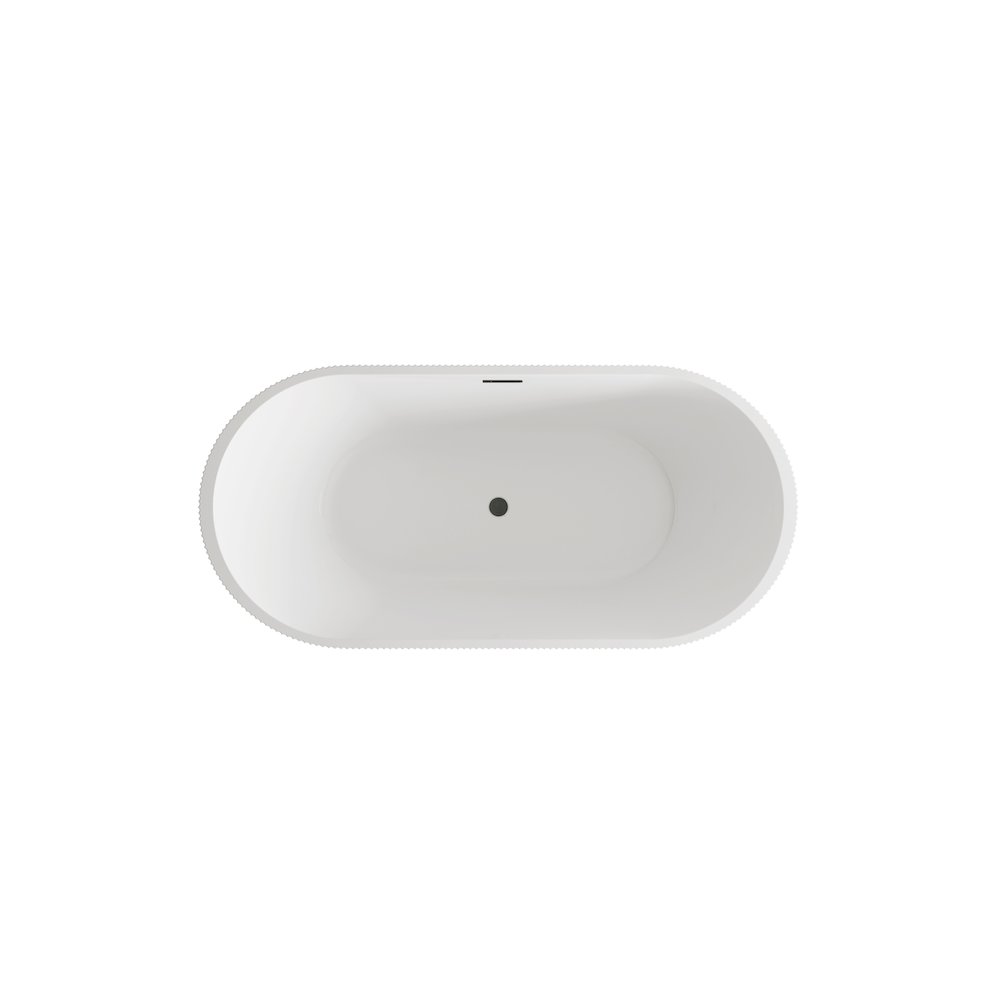67 inch Bathtub in Glossy White with Matte Black Trim. Picture 6