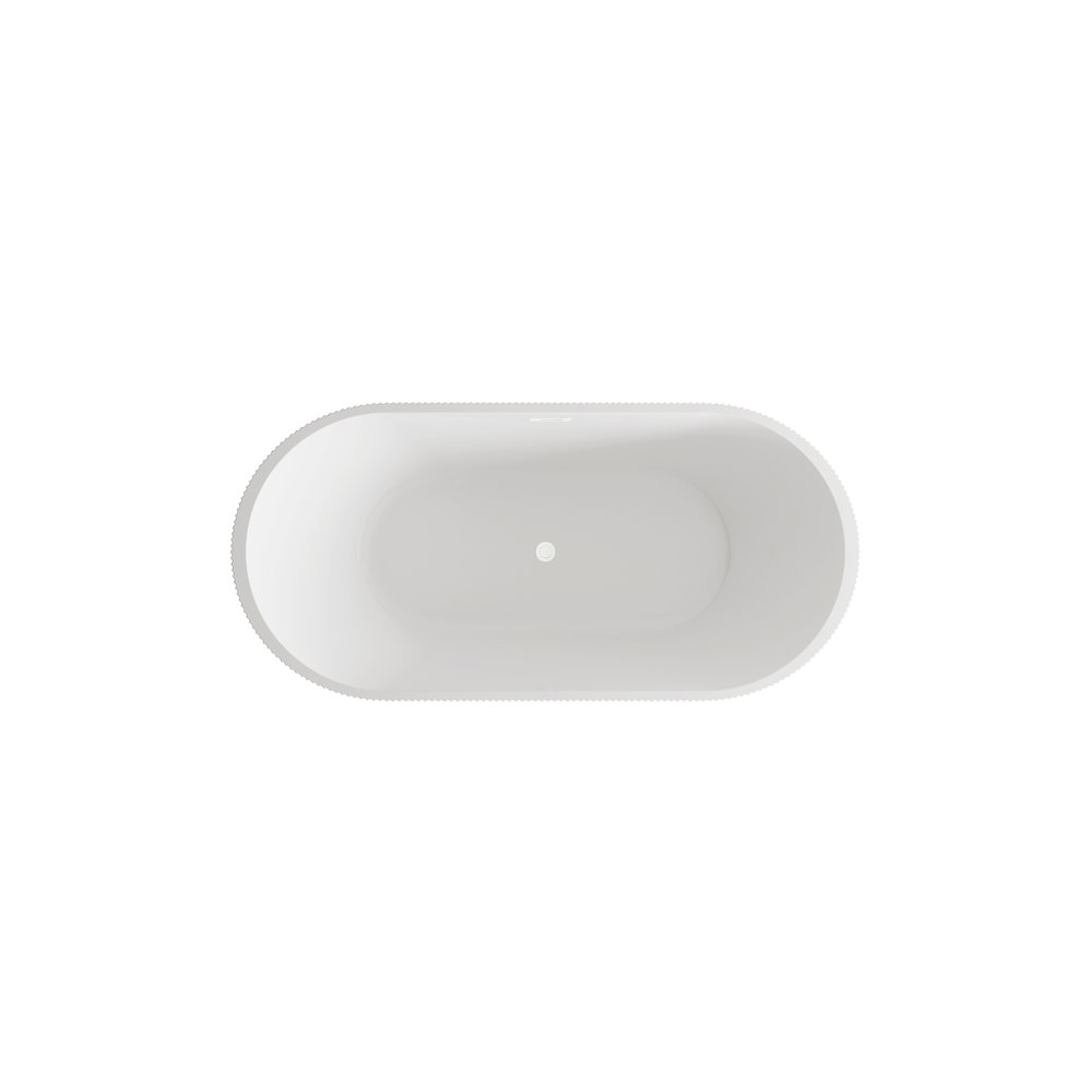 67 inch Bathtub in Glossy White with Polished White Trim. Picture 6