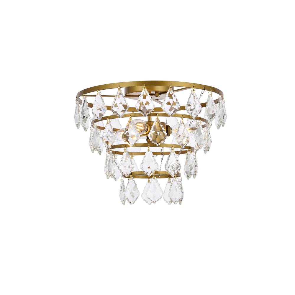 Ella 14 inch flush mount in brass. Picture 1