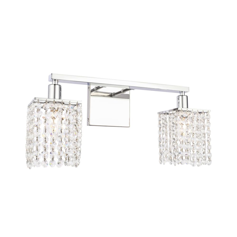 Phineas 2 light Chrome and Clear Crystals wall sconce. Picture 3