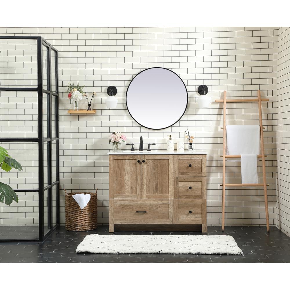 42 inch Single bathroom vanity in natural oak. Picture 4