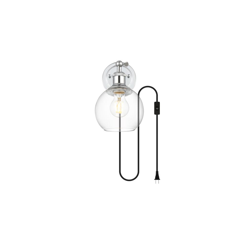 Wesson 1 light Chrome and Clear plug in wall sconce. Picture 1
