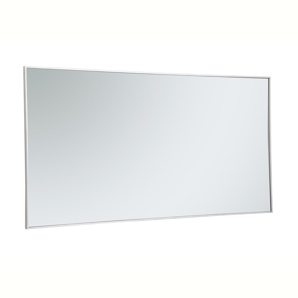 Metal frame rectangle mirror 36 inch in silver. Picture 7