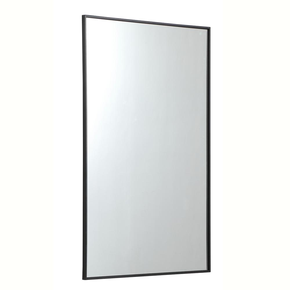 Metal frame rectangle mirror 30 inch in Black. Picture 3
