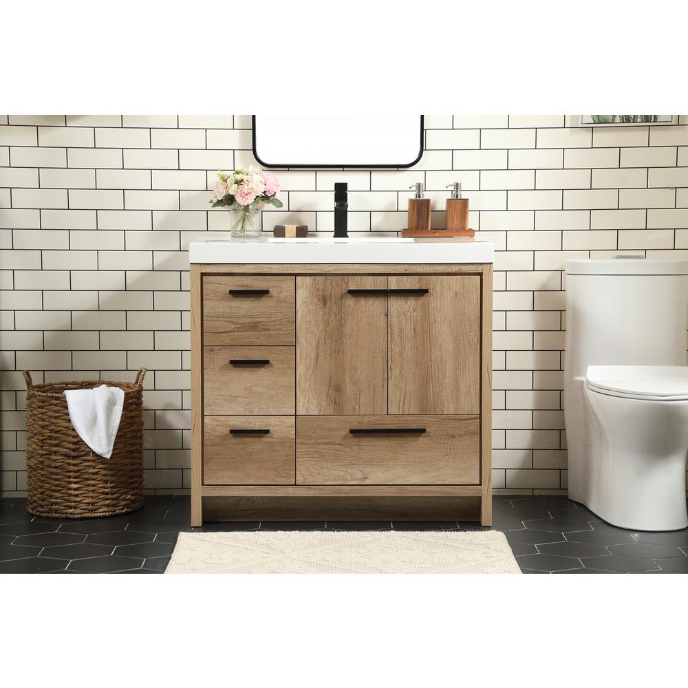 36 inch Single bathroom vanity in natural oak. Picture 14