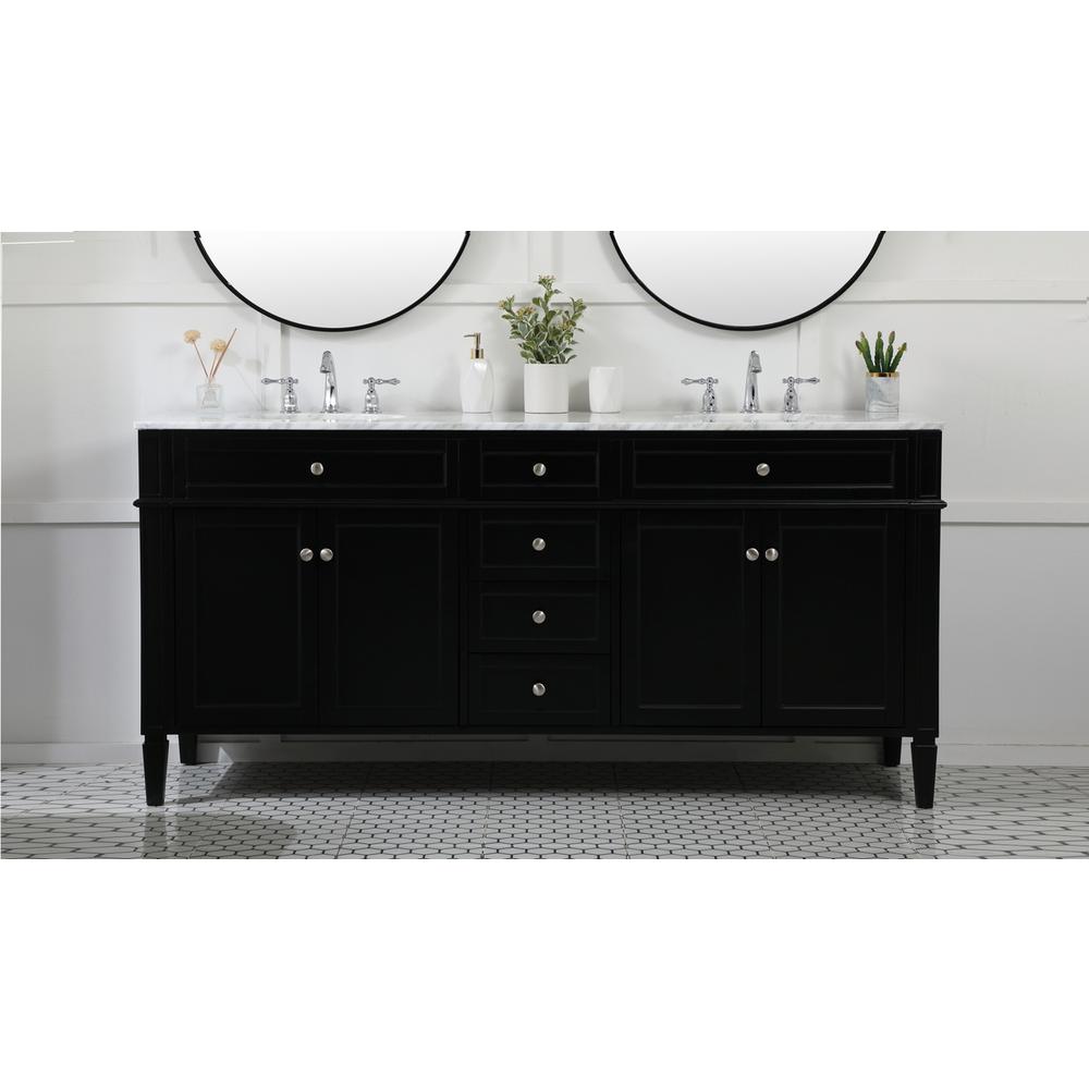 72 inch double bathroom vanity in black. Picture 14